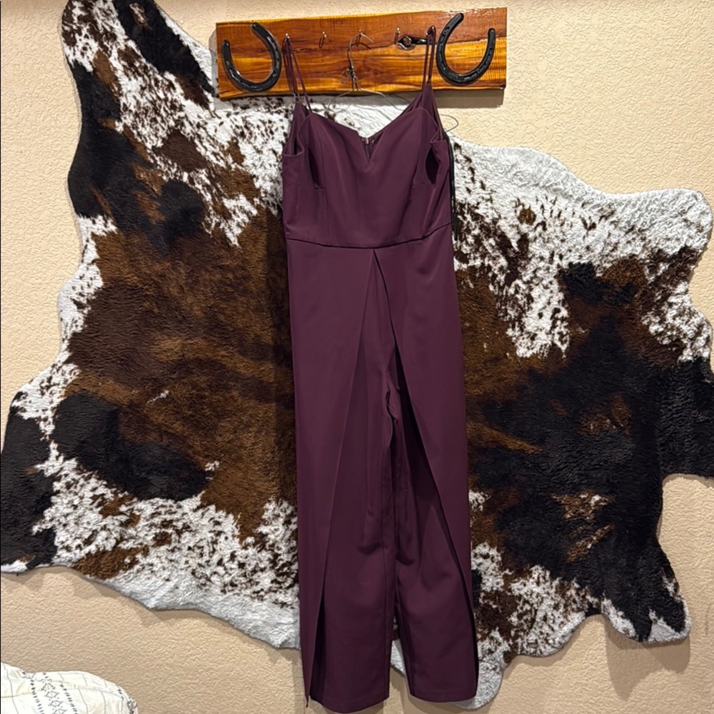 Laundry By Shelli Segal Purple Strapless Jumpsuit